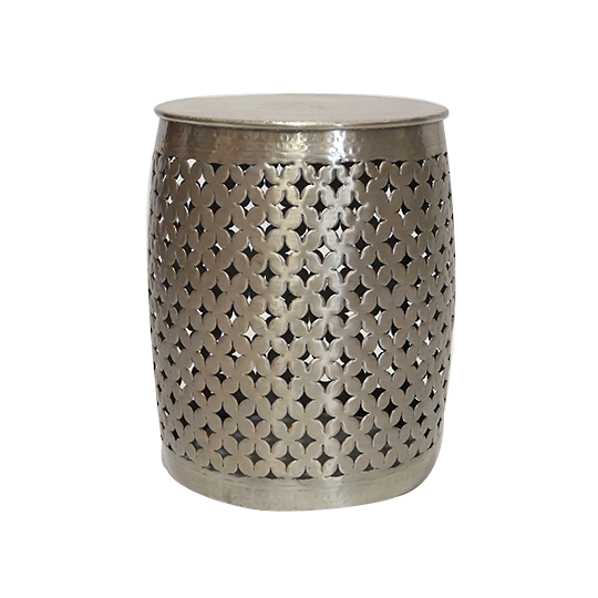 Aluminium Cutwork Side Table 48cm - Champagne